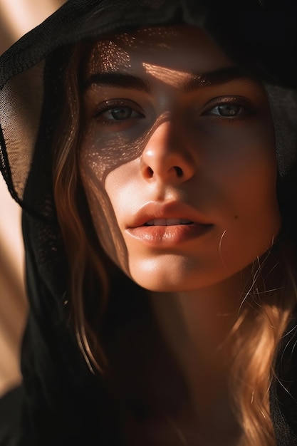 Beautiful woman in the summer with a hat