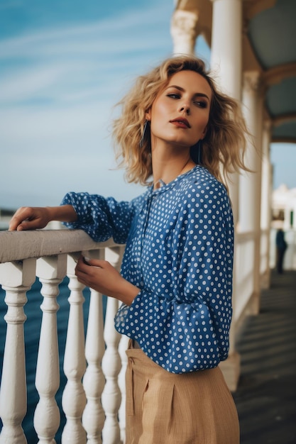 Beautiful woman in the summer with a hat