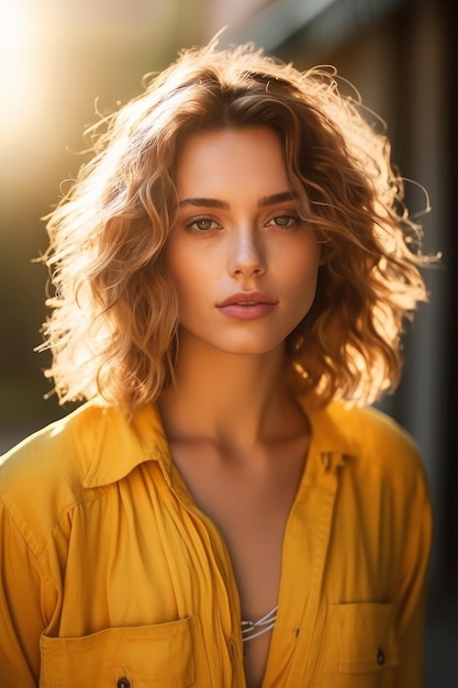 Beautiful woman in the summer with a hat