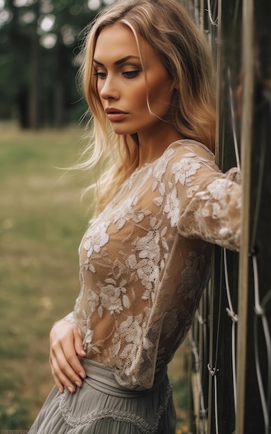 Beautiful woman in the summer with a hat