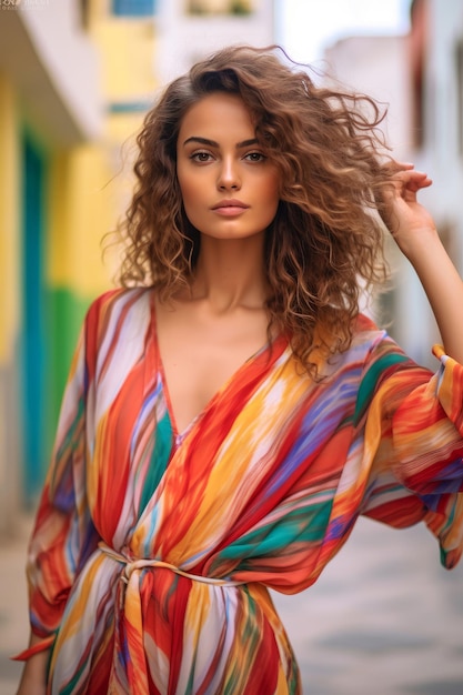 Beautiful woman in the summer with a hat