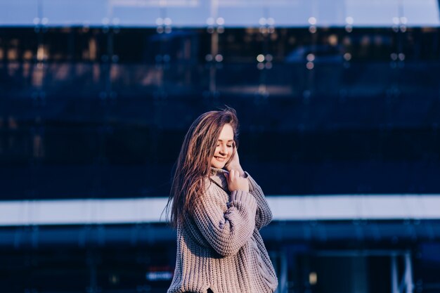 Beautiful woman in sunny day