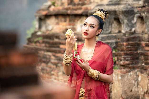 Beautiful woman in thailand typical clothes