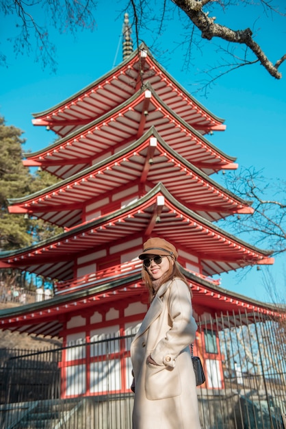 A beautiful woman tourist in Japan