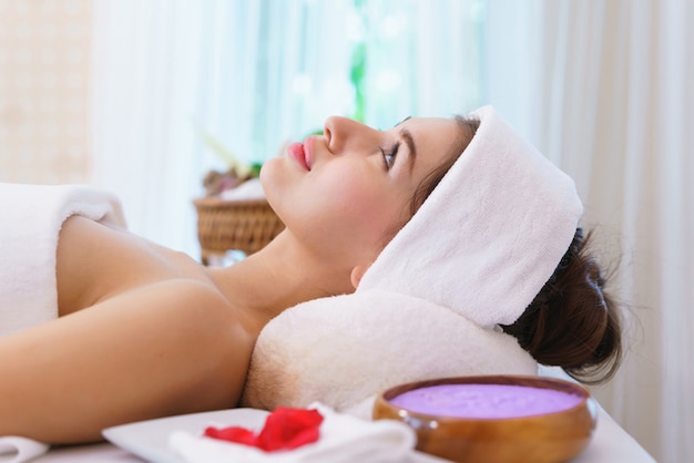 Beautiful woman treatment massage and spa