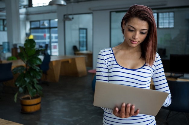 Beautiful woman using laptop