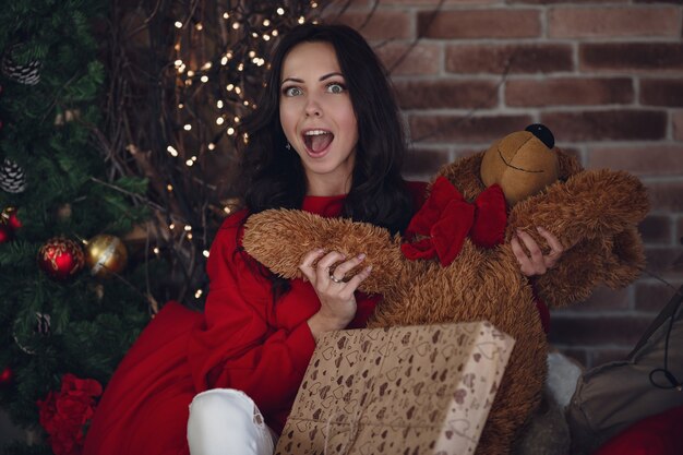 Beautiful woman in a warm sweater