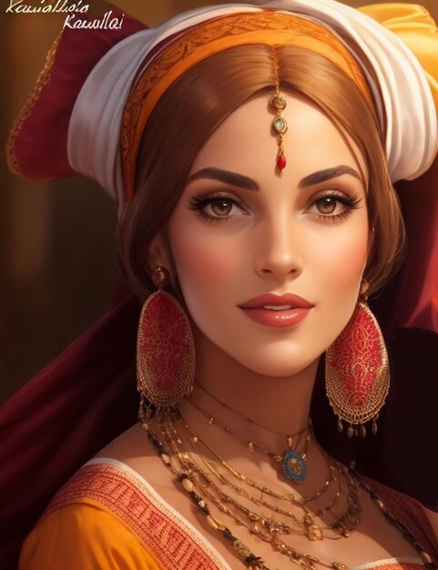 Beautiful woman wearing earrings