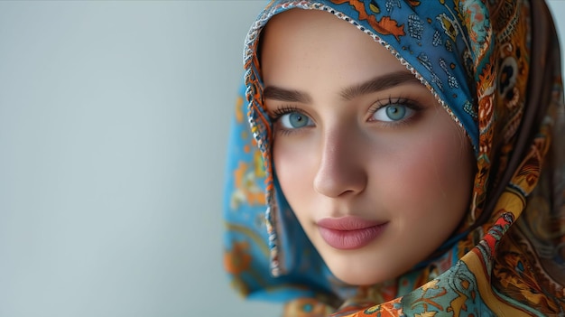 A beautiful woman wearing a hijab