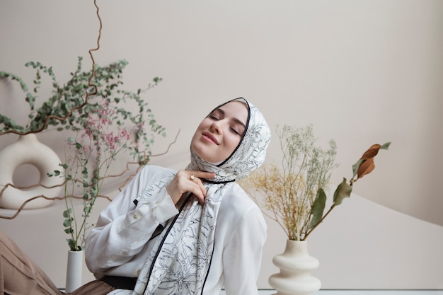 Bella donna che indossa l'hijab