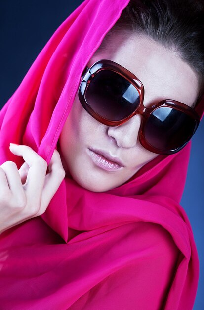 Beautiful woman wearing sunglasses