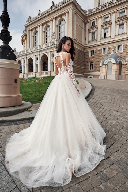 Beautiful woman in a wedding dress