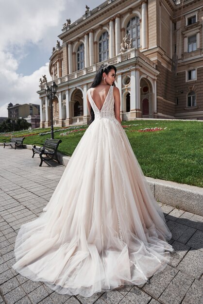 Beautiful woman in a wedding dress