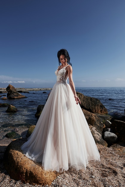 Beautiful woman in a wedding dress