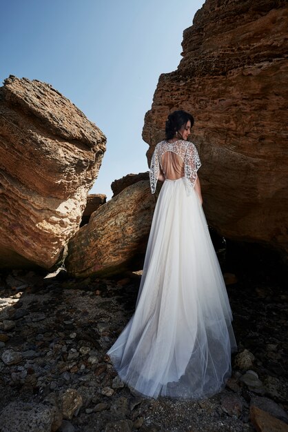 Beautiful woman in a wedding dress