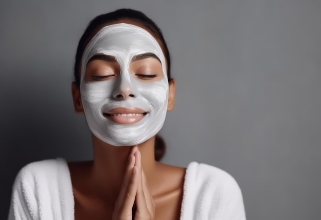 Beautiful woman with facial mask