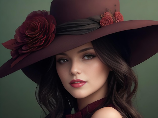 Photo a beautiful woman with a hat