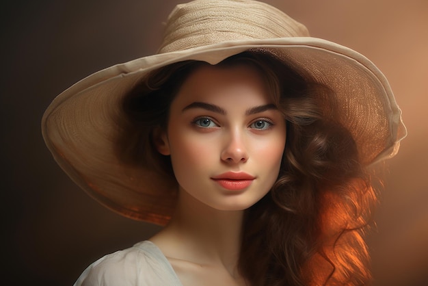 A beautiful woman with a hat