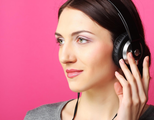 Beautiful woman with headphones