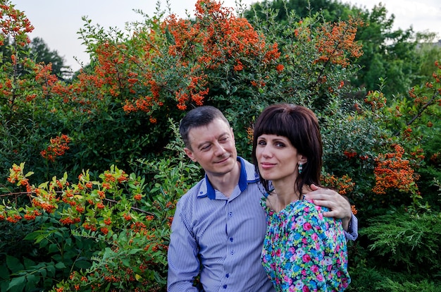 Beautiful woman with a man in the park