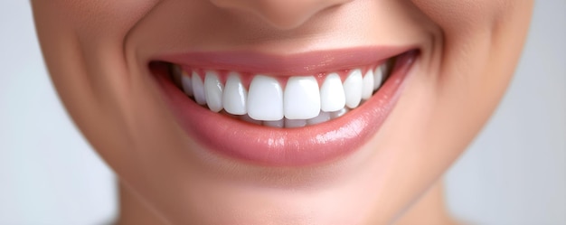 Beautiful woman with a radiant smile thanks to dentists teeth whitening treatment Concept Dental Transformation Bright Smile Teeth Whitening Enhanced Confidence Radiant Results