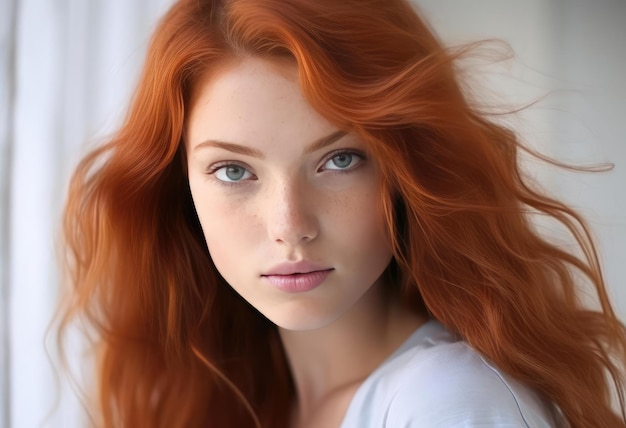 Photo beautiful woman with red hair