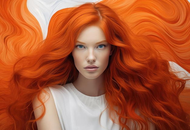 Foto bella donna con i capelli rossi
