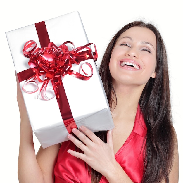 Beautiful woman with shopping bags for Christmas shopping