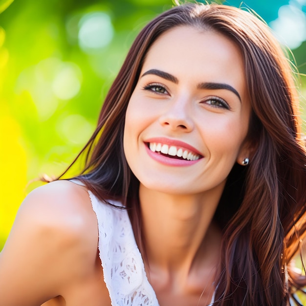 Beautiful woman with smiling on solid background