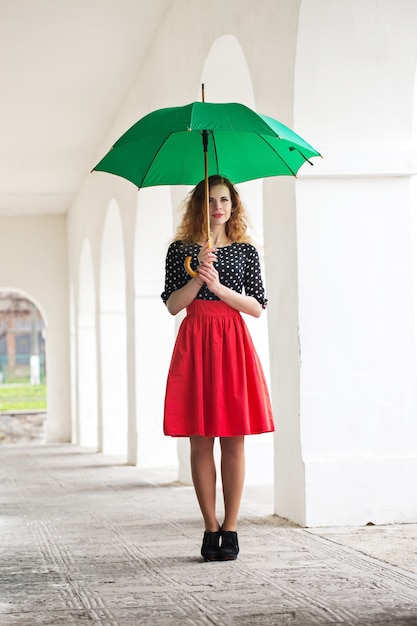 Beautiful woman with umbrella