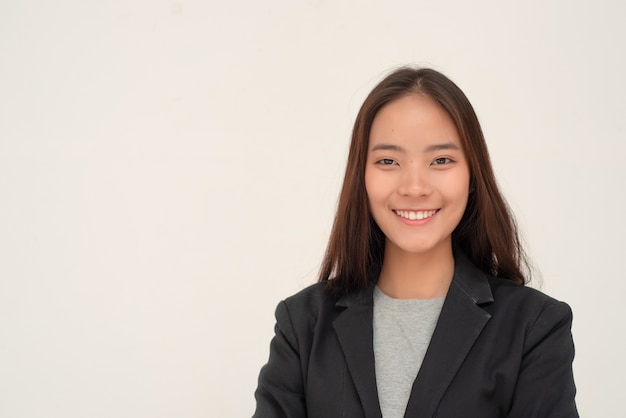 Beautiful woman in work, smiling and happy