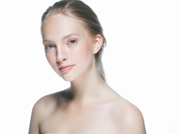 Beautiful woman young modelpure healthy skin