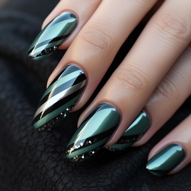 Photo beautiful womans nails art and artistic design