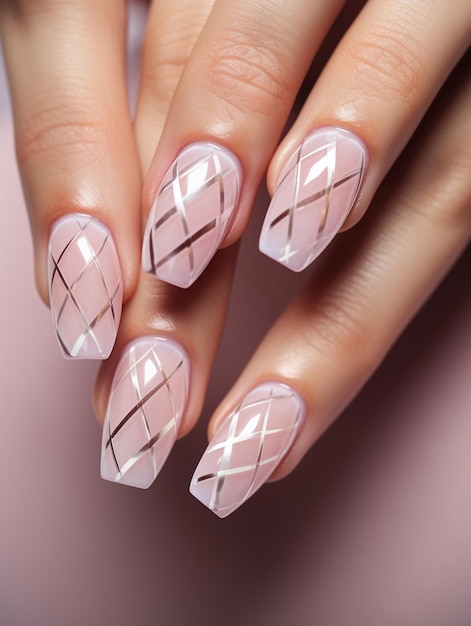 Photo beautiful womans nails art and artistic design