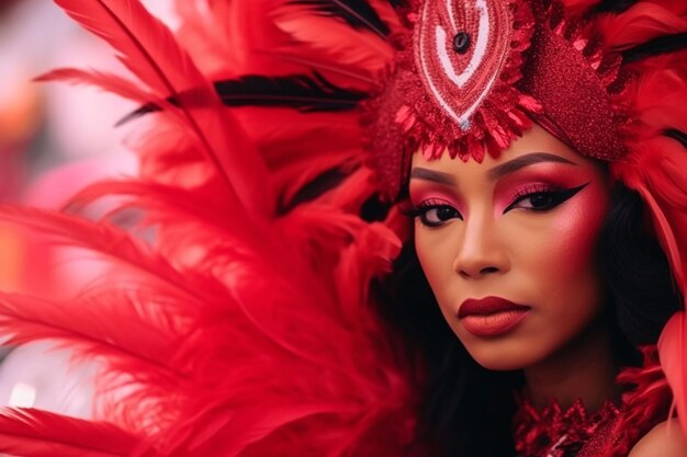 beautiful women in a carnival costume