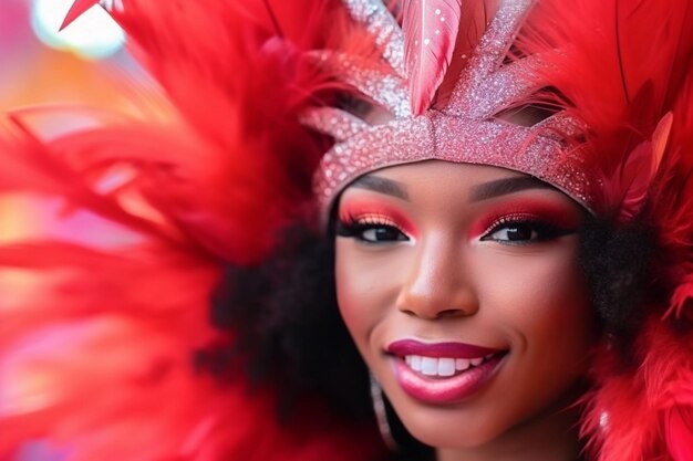 beautiful women in a carnival costume