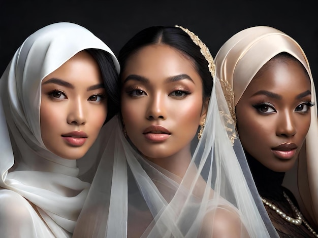 Photo beautiful women demonstrating their ethnic diversity