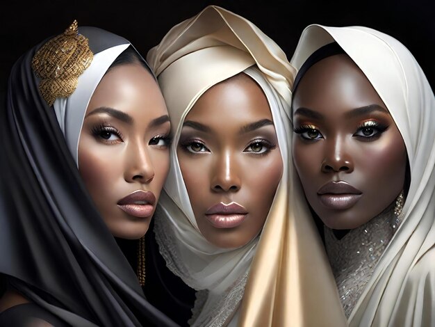 Photo beautiful women demonstrating their ethnic diversity