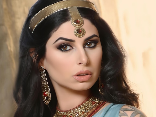 Beautiful women in queen cleopatra outfit