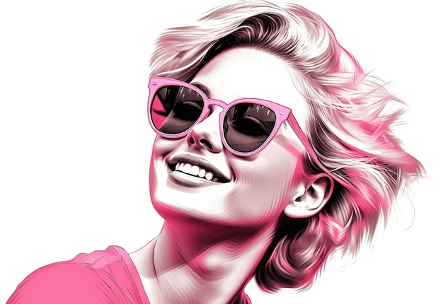 Beautiful women with pink color mock up design