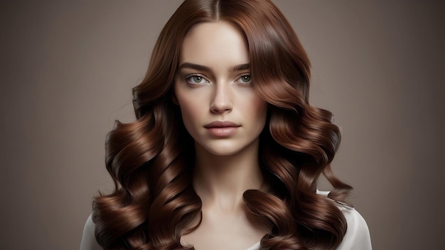 Beautiful womens hair chestnut hair closeup as background womens long brown hair beautifully styl