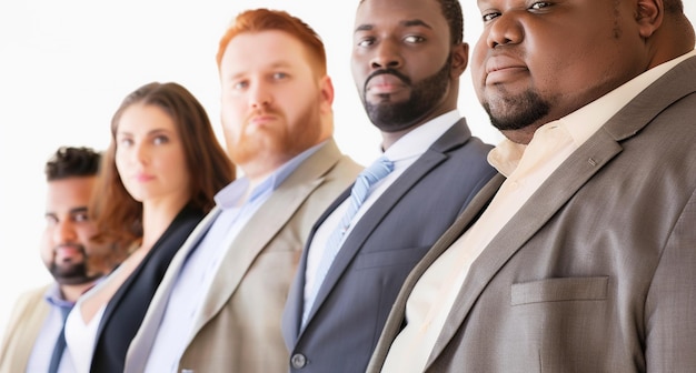 Foto bella diversità di lavoro con team aziendali di diverse culture di fronte a uno sfondo bianco