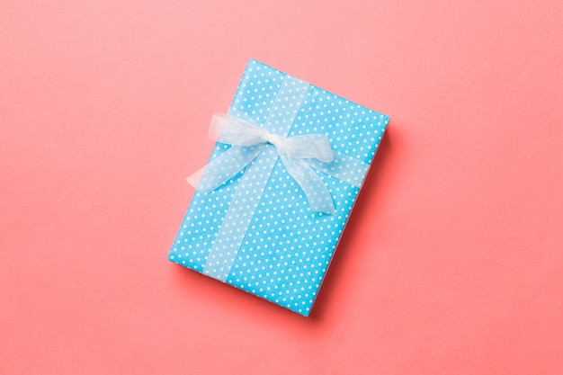 beautiful wrapped present with ribbon