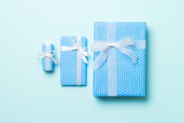 Beautiful wrapped presents with ribbon