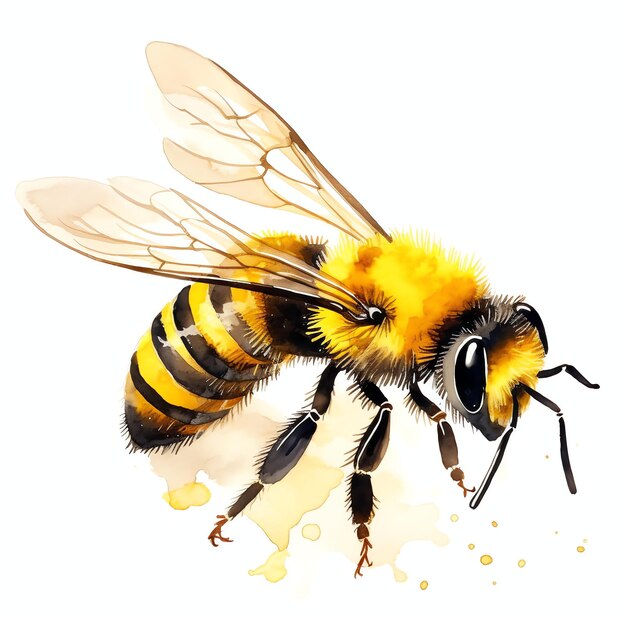 beautiful Yellow bee clipart illustration