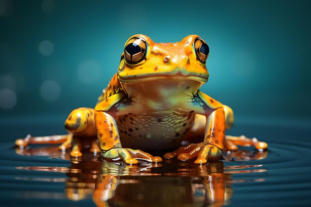 beautiful yellow green frog wildlife photography