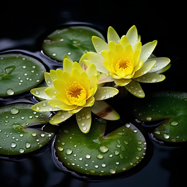 Beautiful Yellow Lotus In Water