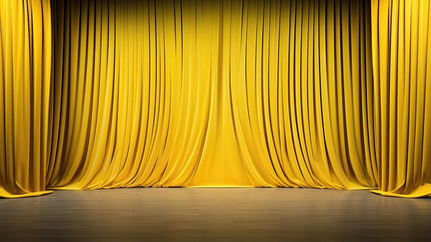 Beautiful yellow stage curtains