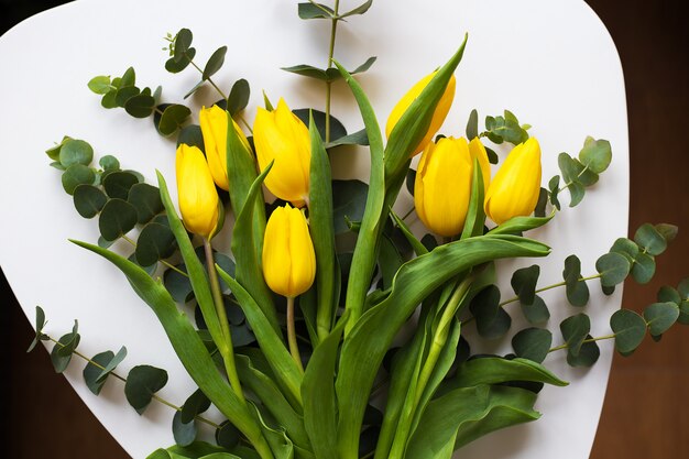 Beautiful yellow tulips