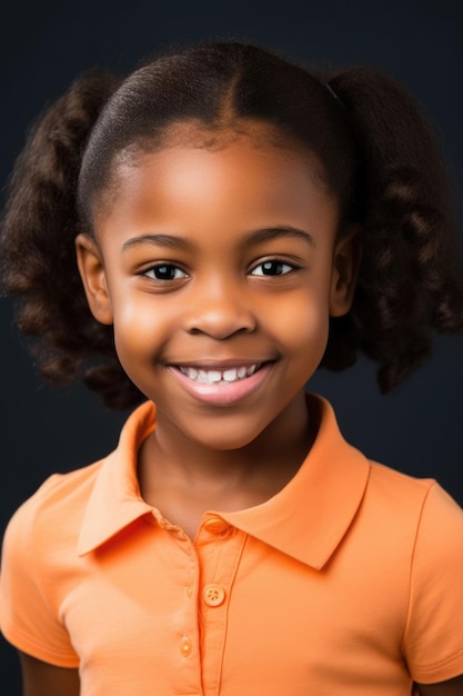 Beautiful young african american schoolgirl smiling at the camera created with generative ai